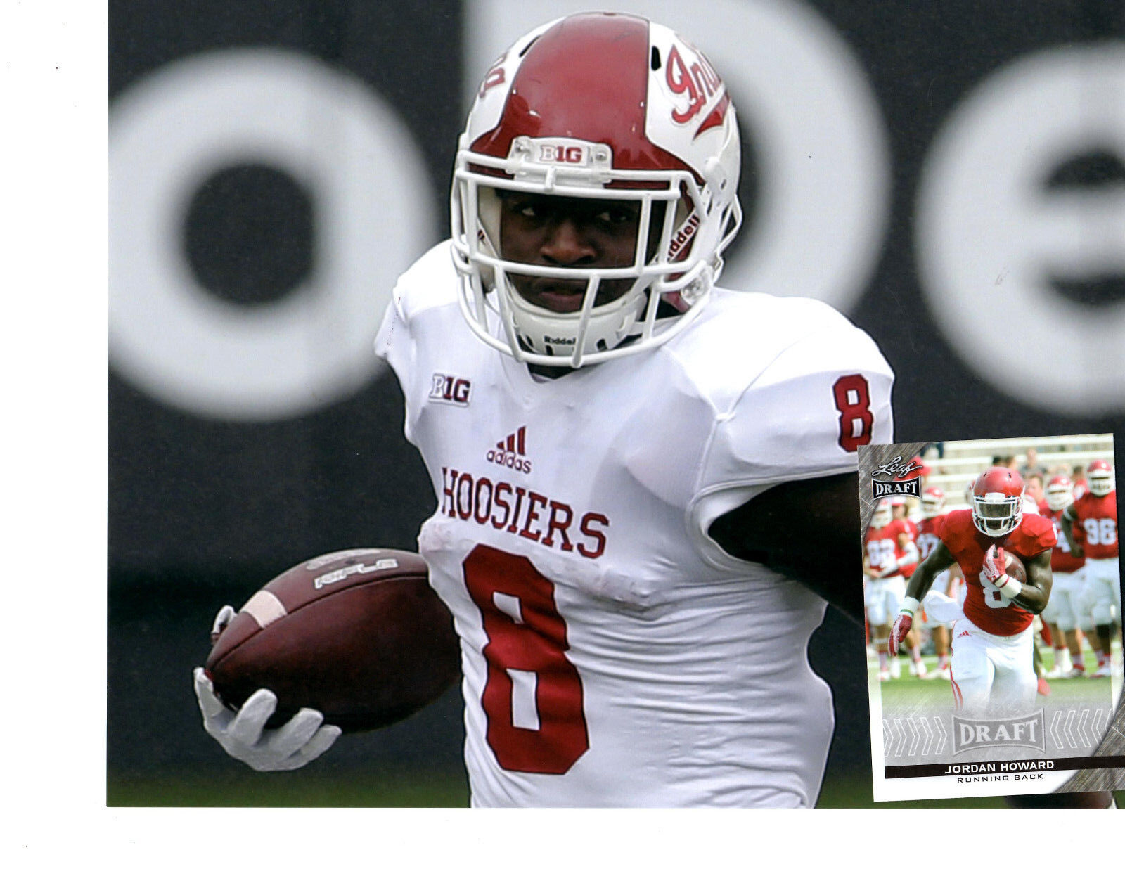 Jordan Howard Indiana Hoosiers unsigned 8x10 Photo Poster painting and rookie card 2016 Draft!