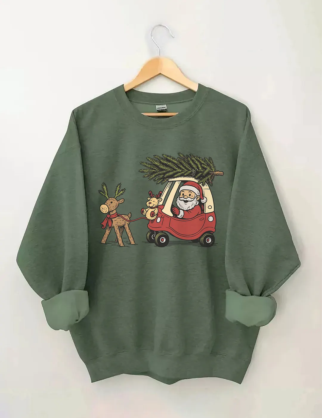 Funny Santa Car Sweatshirt