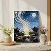 DIY Pearl Painting Forest Light for Home Decor with Frame(30x40cm)