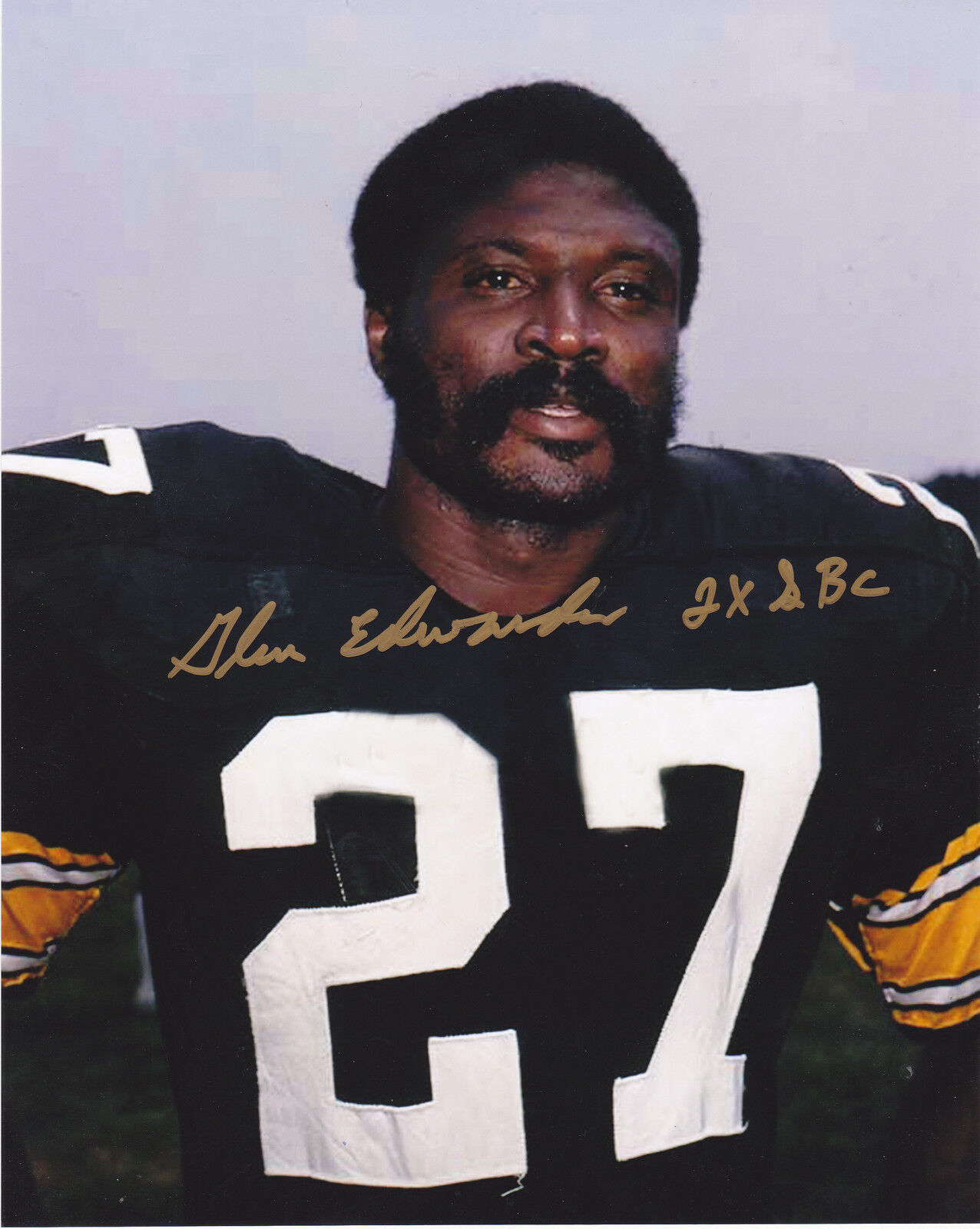 GLEN EDWARDS PITTSBURGH STEELERS 2 X SB CHAMPS ACTION SIGNED 8x10