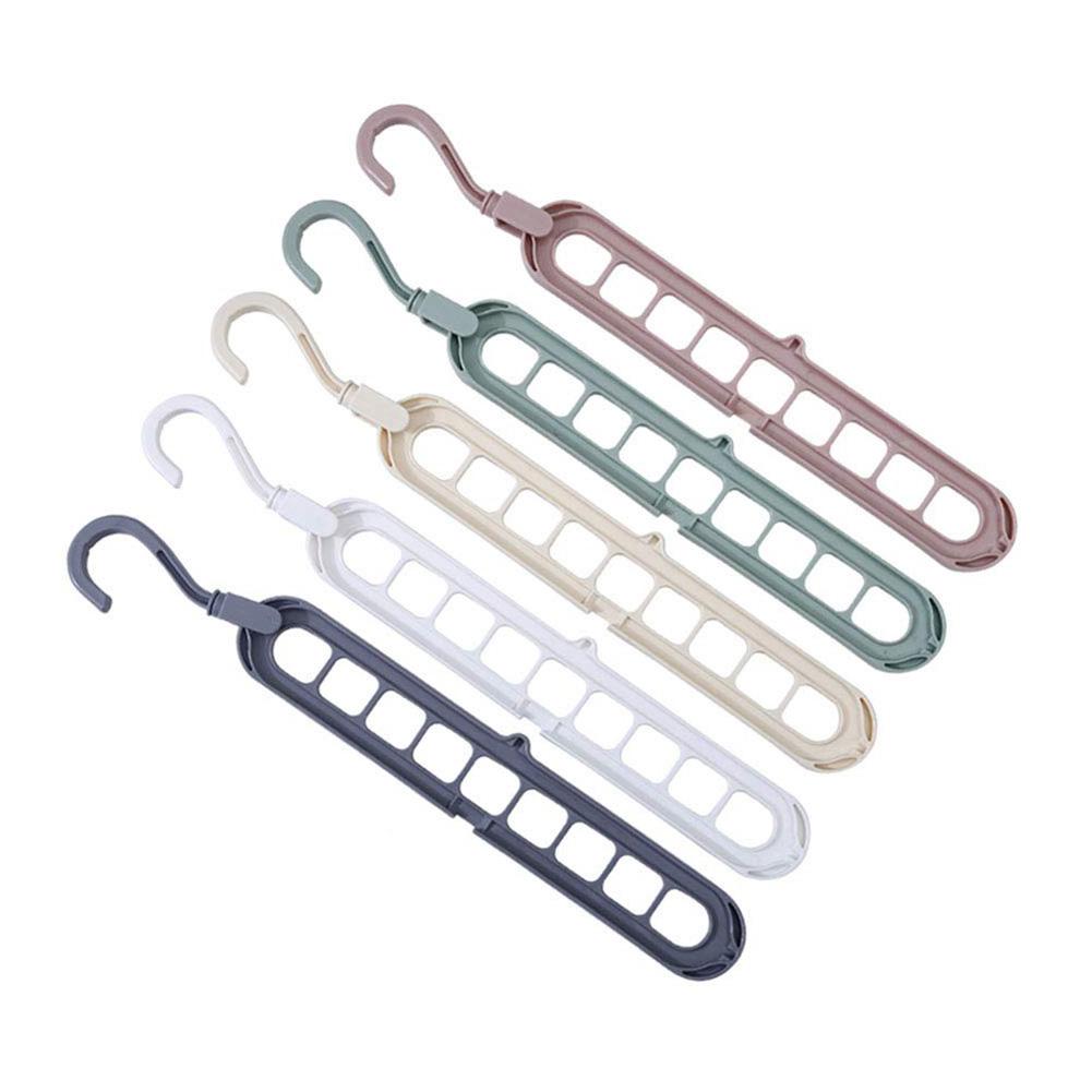

5pcs Magic Clothes Hanger Rotating 9-hole Wardrobe Drying Rack Home Storage, 501 Original