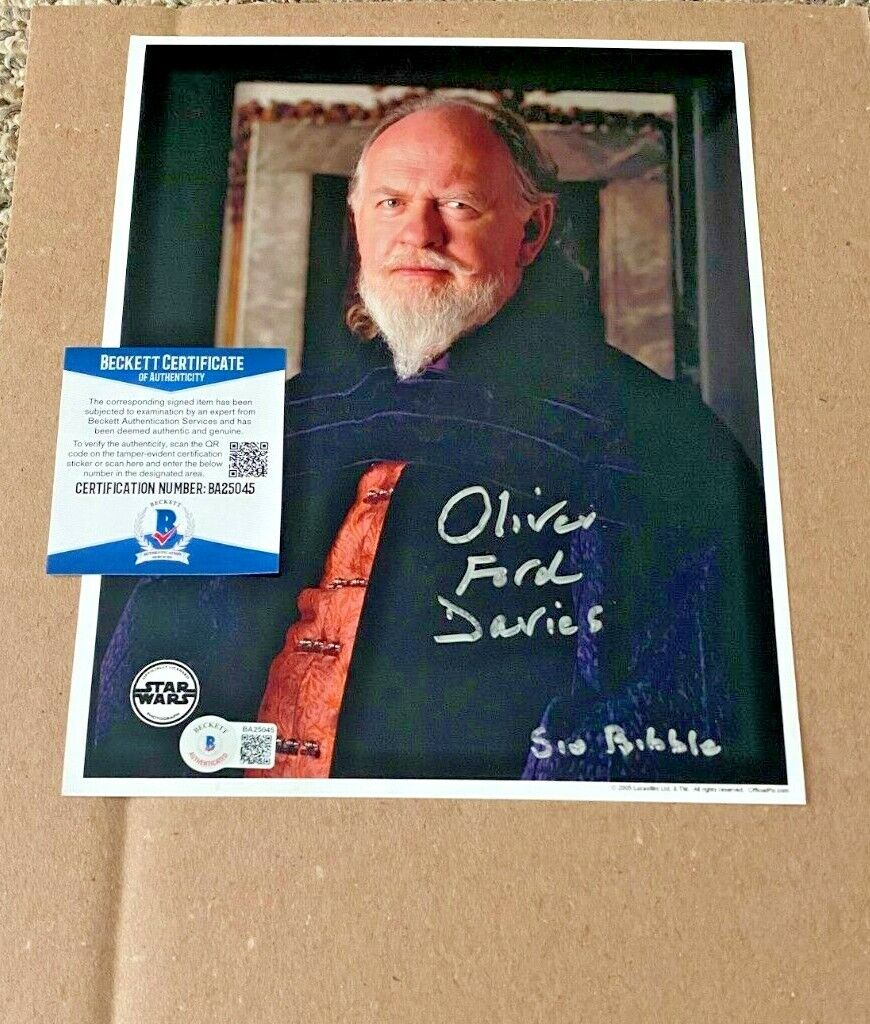 OLIVER FOR DAVIES SIGNED STAR WARS SIO BIBBLE 8X10 Photo Poster painting BECKETT CERTIFIED BAS