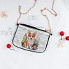(US Local)Special Shape Flower Puppy 5D DIY Diamond Painting Clutch Bag for Women Girls