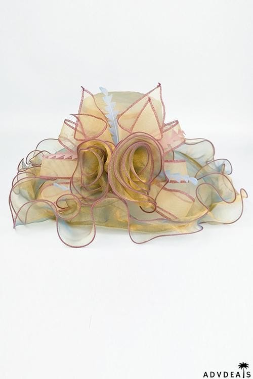 Foldable Organza Ruffles Hat