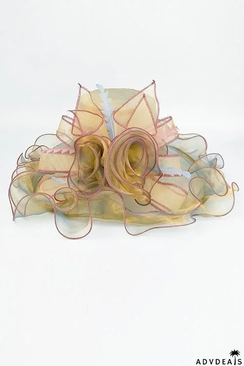 Foldable Organza Ruffles Hat