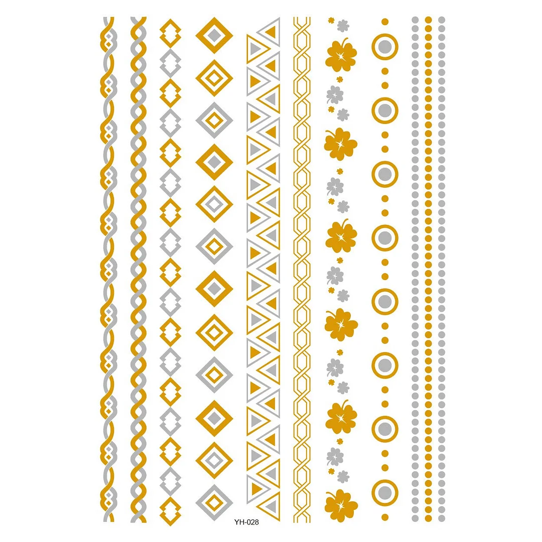 Tattoo Sexy Feather Moon Star Temporary Tattoo Female Party Body Arm Art Fake Flash Tatoos Gold Metallic Tattoo Stickers