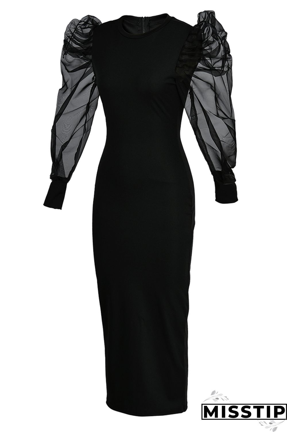 Black Fashion Casual Solid Patchwork O Neck Long Sleeve Dresses