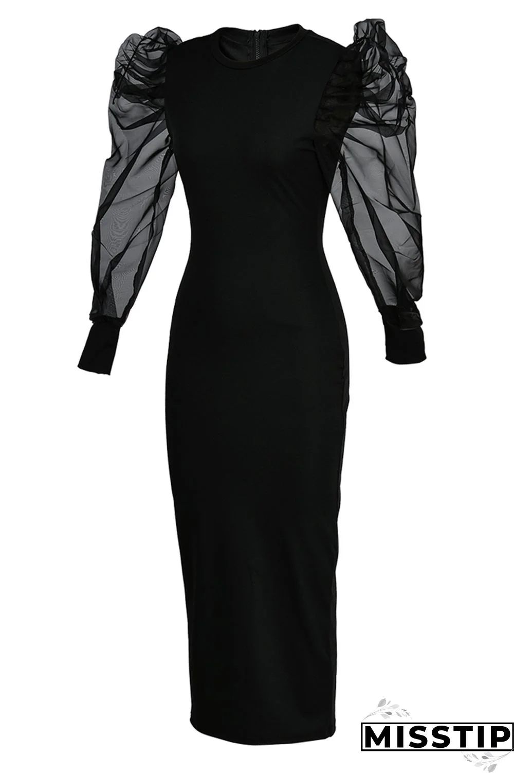 Black Fashion Casual Solid Patchwork O Neck Long Sleeve Dresses