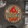 Heure du barbecue - Plaques rondes en m&eacute;tal(30*30cm)
