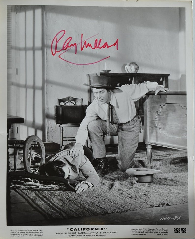 RAY MILLAND SIGNED Photo Poster painting California Close To My Heart Dial M For Murder The Lost Weekend wcoa