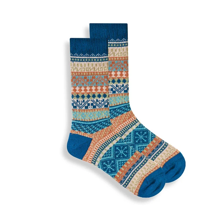 VChics Men's Retro Autumn And Winter Ethnic Style Tube Socks