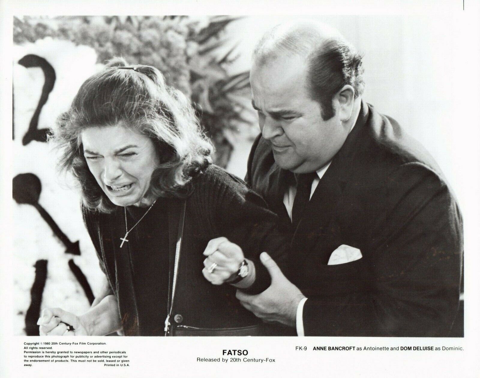 ANNE BANCROFT DOM DELUISE 1980 Movie Vintage Promo 8x10 Photo Poster painting FATSO