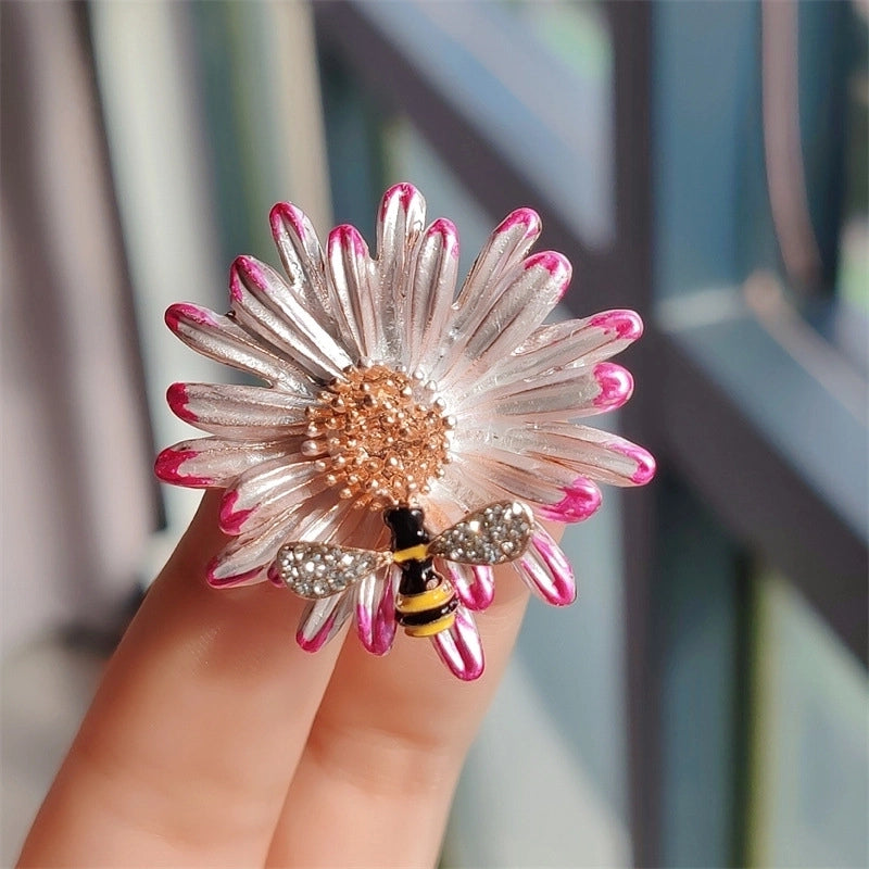 Minimalist Pin Flower Alloy Enamel Plating Women’s Brooches