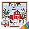 Stamped Cross Stitch Kit for Adults Rural Landscape 14CT tapestrymarket