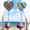 2PCS Love 5D DIY Diamond Painting Wind Chimes Suncatcher Kit Double Sided Diamond Art Kits Suncatcher with Crystal Pendant for Home Wall Window Decor Adults DIY Art Craft