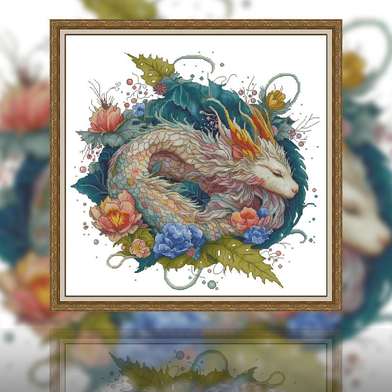 【Fairy Brand】Dream Dragon Full 14CT Pre-stamped Canvas(52*52cm) 76 Colors Egyptian Cotton Cross Stitch