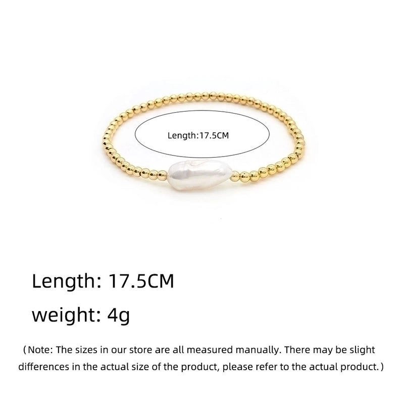 Freshwater Pearl Copper IG Style Handmade Bohemian Beaded Geometric Bracelets