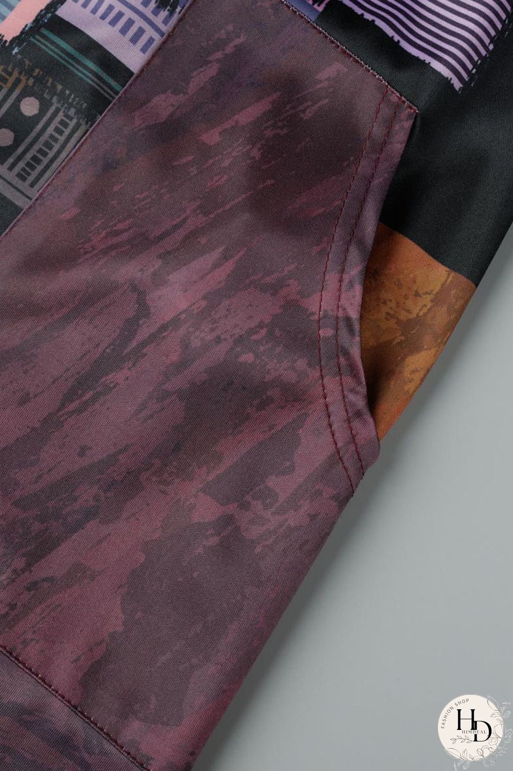 Blue Fashion Casual Street Print Patchwork Spaghetti Strap Loose Jumpsuits