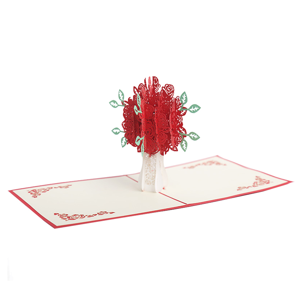 

3D Wedding Invitations Cards Rose Greeting Card for Valentine Day Party, 501 Original