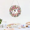 Rosa Kranz 2D flache DIY-Acryl-Diamantmaler-Uhrenanh&auml;nger mit Uhrenfunktion 9,65x9,65 Zoll f&uuml;r W&auml;nde oder Fensterdekorationen zu Hause