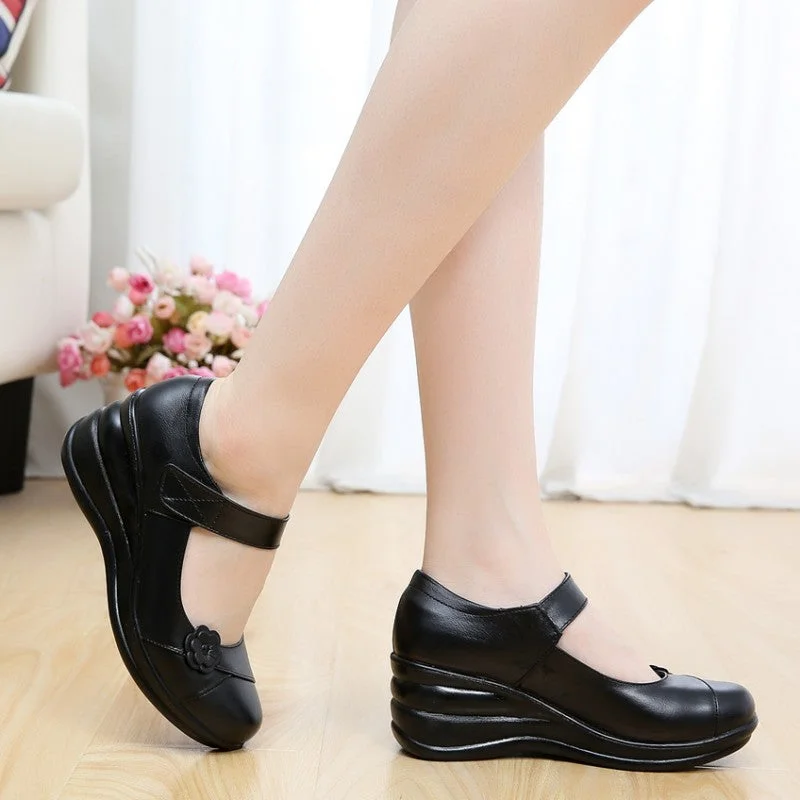 GKTINOO Genuine Leather Slip On Shoes Walking Shoes Woman Platform Casual Shoes Woman Sapatos Femininos Chaussure Femme Wedges