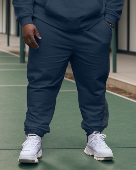 Men's Plus Size Howard University Style Hoodie and Sweatpants Two Piece Set