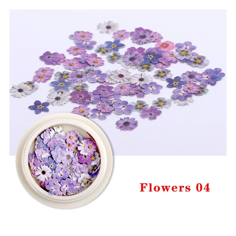 Spring Summer Flower Nail Decoration Wood Pulp Paper Mini Daisy Simulation Flower Butterfly Fashion DIY Nail Art Design Charm