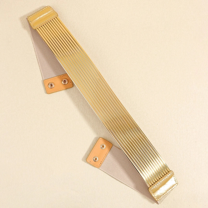 Basic Solid Color Plastic Women’s Woven Belts