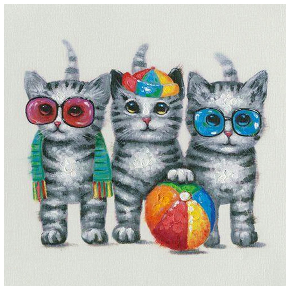 

Three Cats-Round Drill Diamond Painting-40*40CM, 501 Original