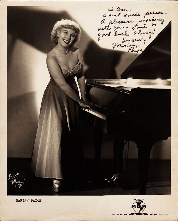 MARIAN PAIGE Vintage Signed Photo Poster painting