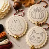 Halloween Embroidery Ornament Kit &ndash; DIY Hanging Ornaments with Jingle Bells (Set of 12,Beginner-Friendly) tapestrymarket