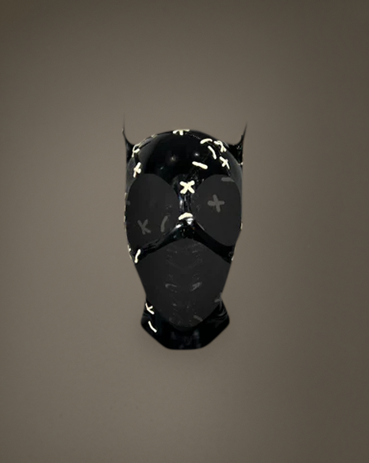 Latex Hoods Catwoman Hood with Decorative Stitching