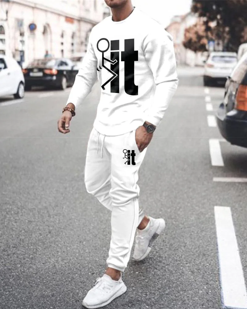 men's casual it printing sports suit