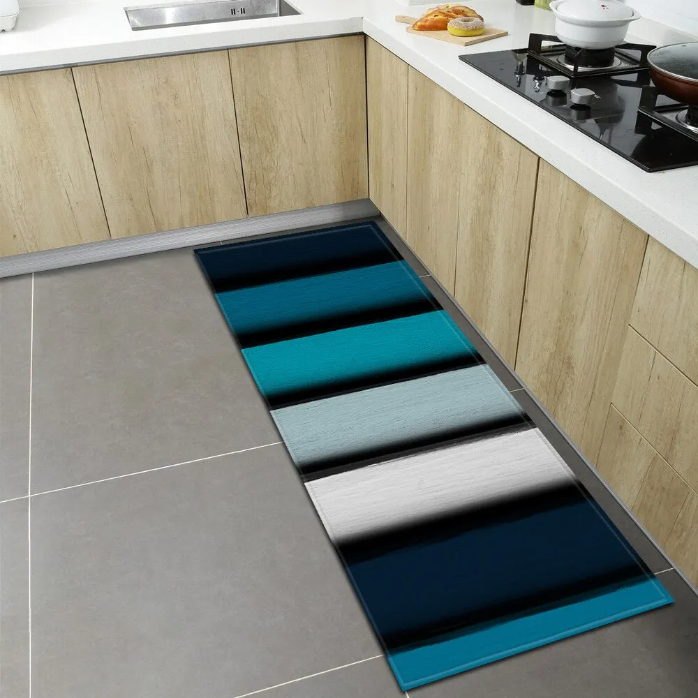 Wood Grain Kitchen Rugs Home Entrance Doormat Bedroom Living Room Decoration Carpet Hallway Balcony Bathroom Anti-Slip Floor Mat