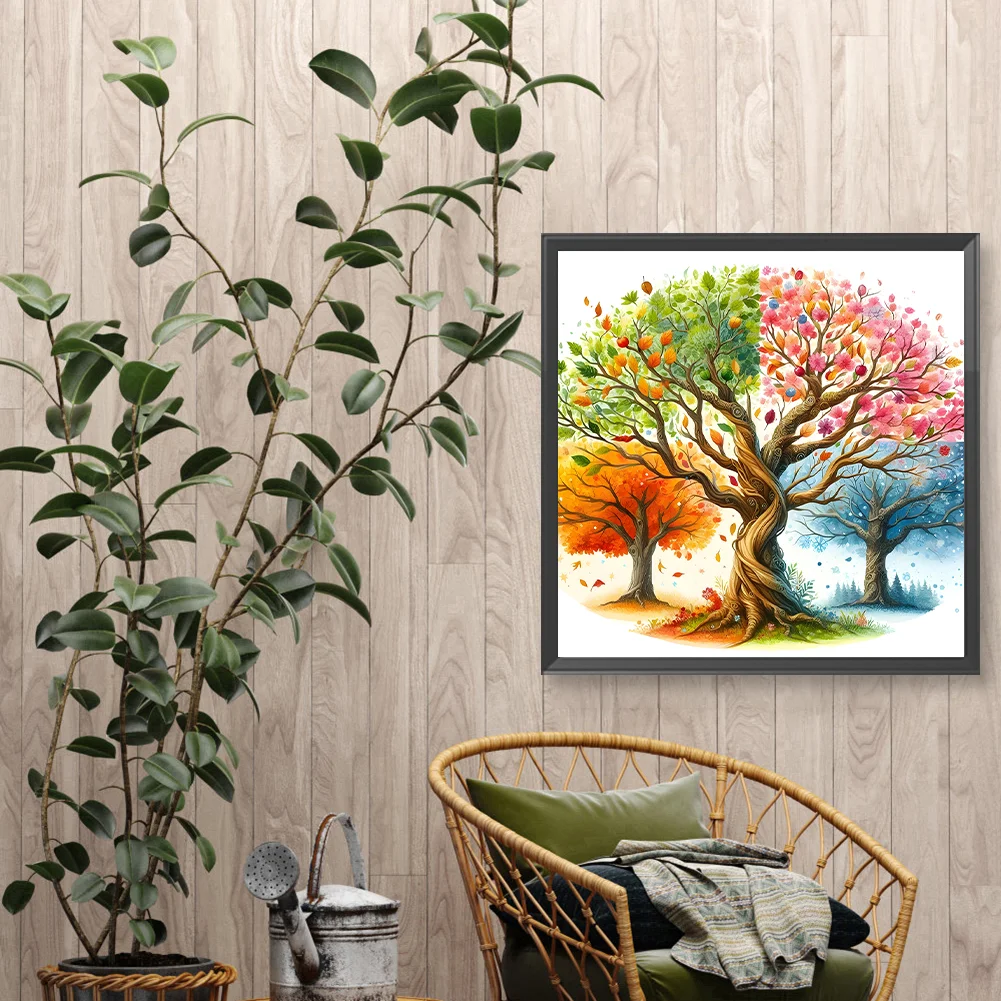 Diamond Painting - Full Round Drill - Four Seasons Tree(Canvas|40*40cm)