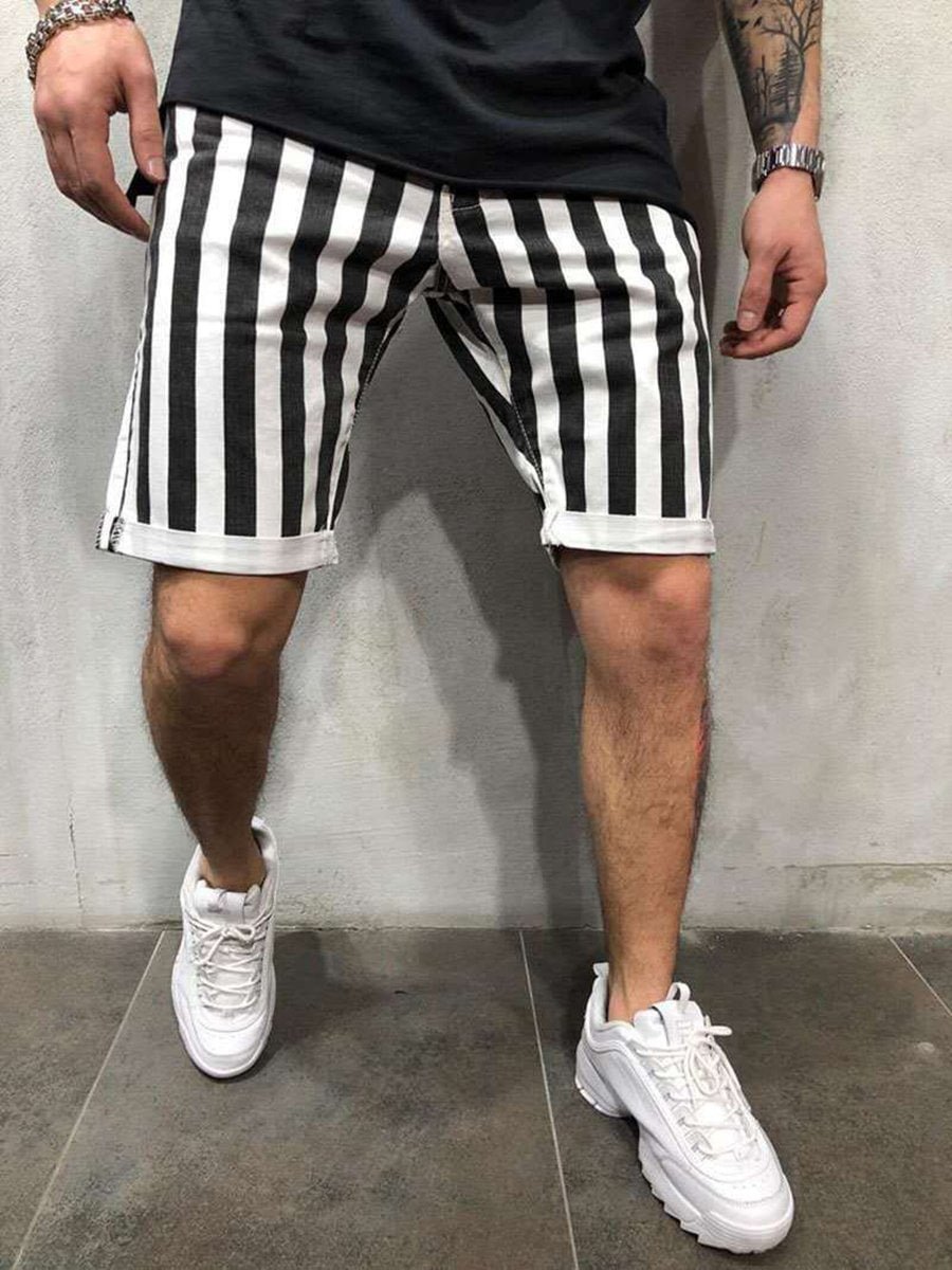 men's casual striped shorts
