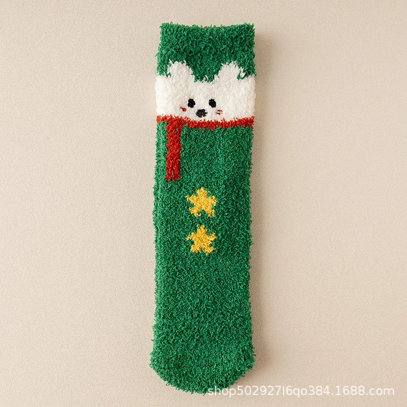 Unisex Christmas Gift Coral Fleece Cute Sleeping Socks-inspireuse
