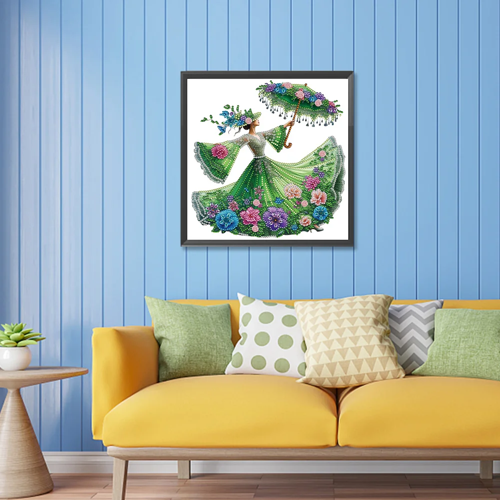 Diamond Painting - Partial Special Shaped Drill - Elegant Lady(Canvas|30*30cm)
