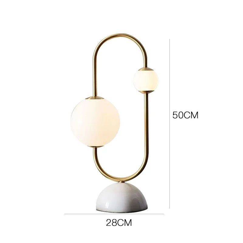 Nordic LED Glass Table Lamp Modern Creative Luxury Decor Marble Table Lights Bedroom Bedside Desk Lamp Interior Decor Lighting