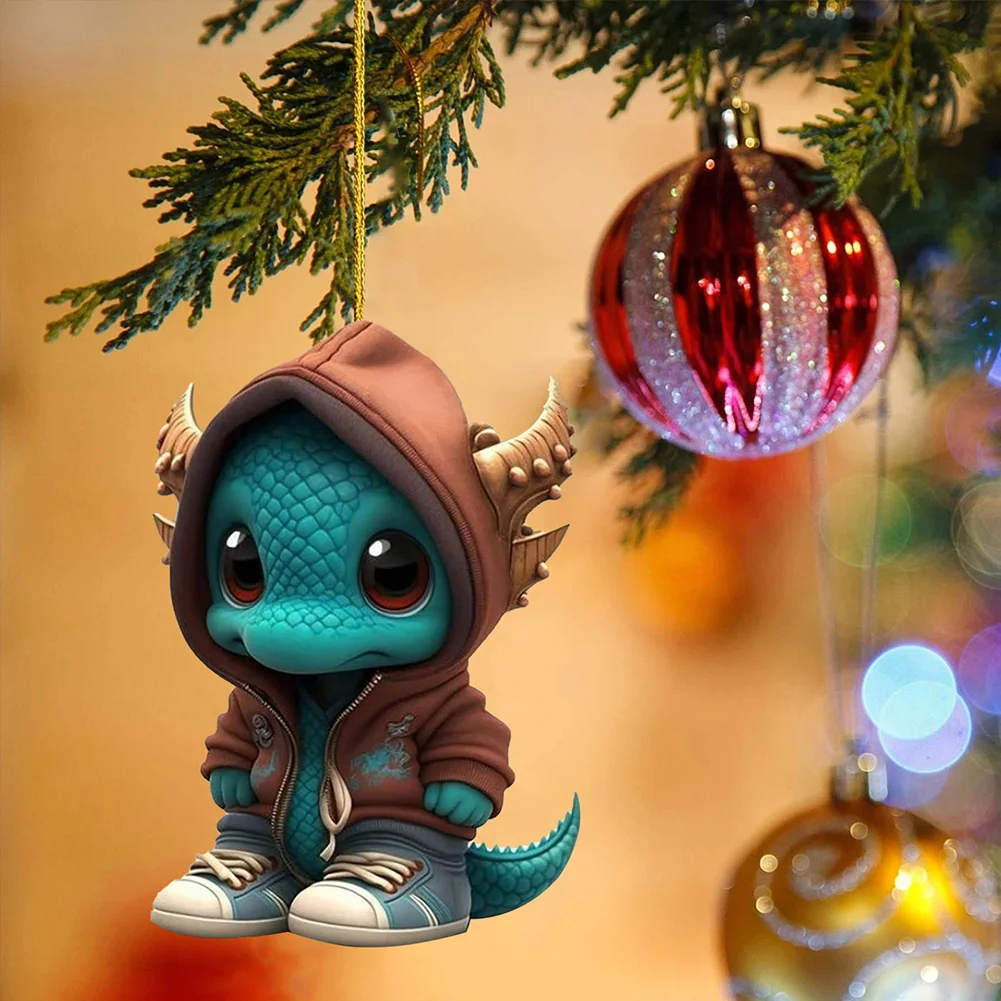 Christmas Dragon Tree Pendant Novelty Cute Acrylic Party Favors (G)