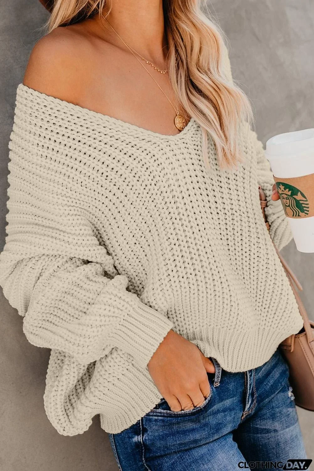 Carry On Knit V Neck Pullover Sweater