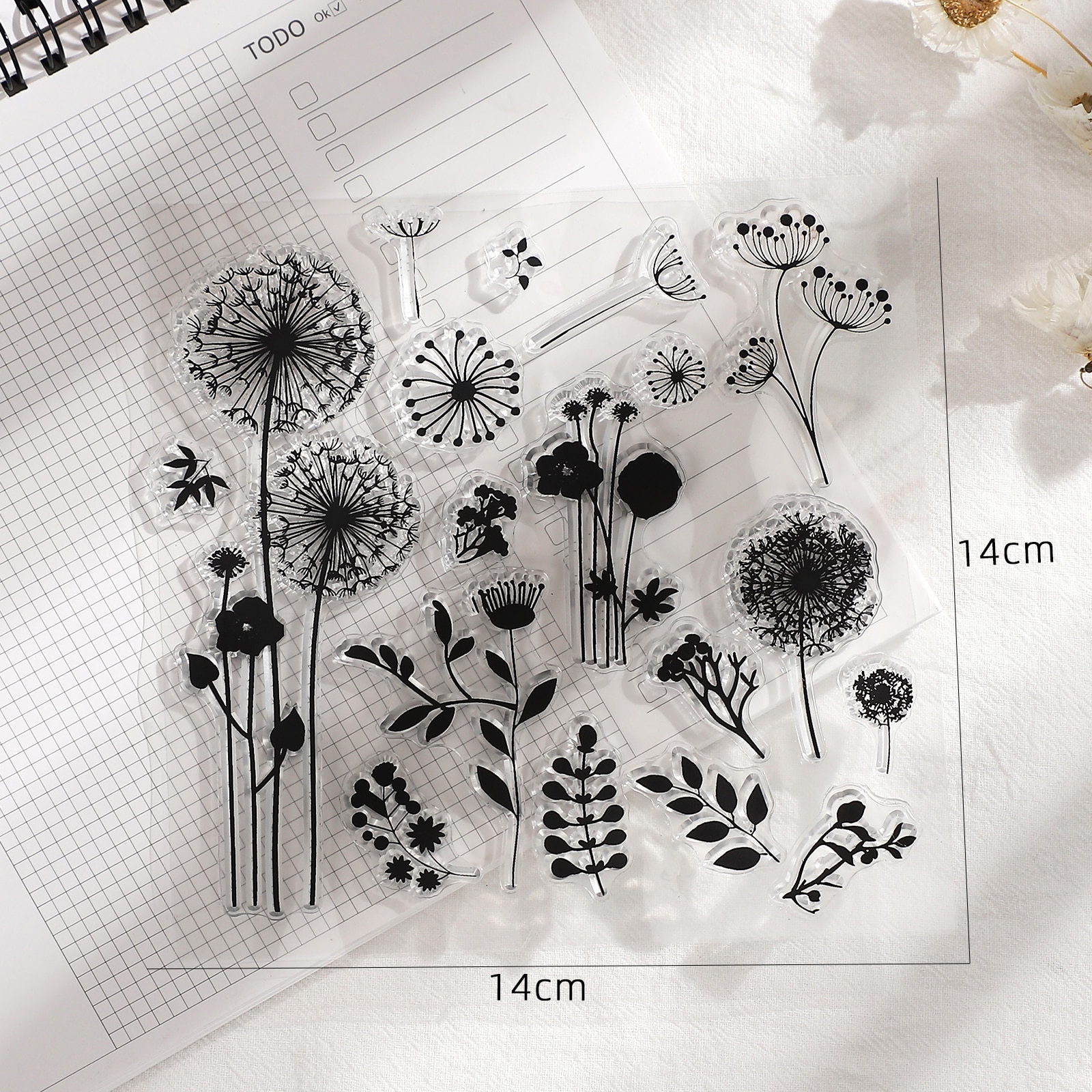 JOURNALSAY Transparent Flowers Plants Girls Silicone Stamps DIY Journal Material Scrapbooking