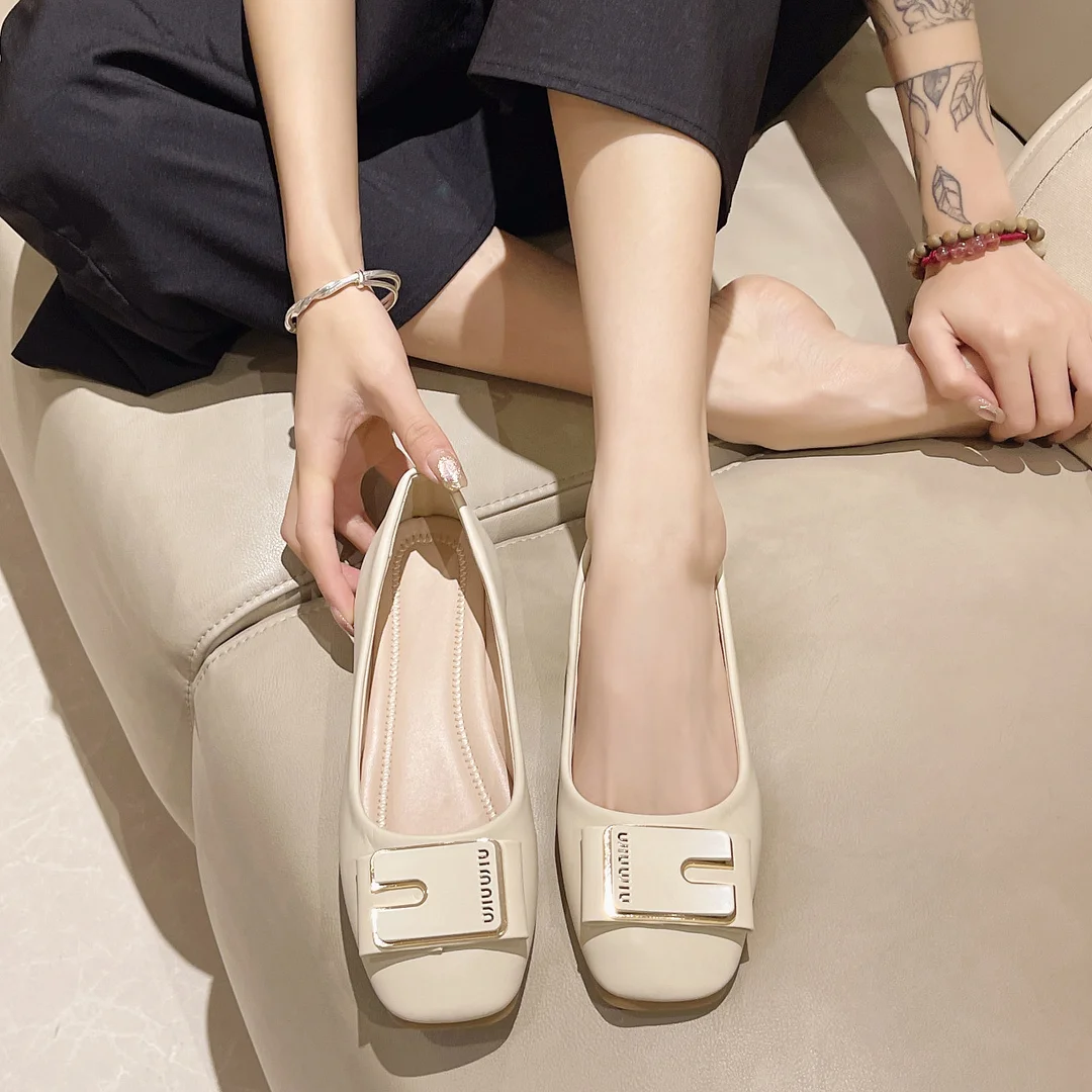 Yyvonne Buckle Korean Version Of Single-Shoe Women In The New Autumn 2025 With Coarse Heel Square Head Professional Working Temperament Women's Shoes