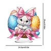 (US Only)2D Flat Easter Bunny Egg DIY Double-Sided Diamond Painting Desktop Decorations