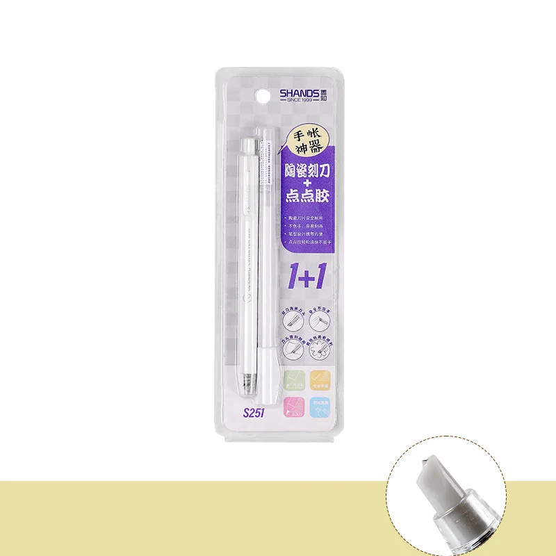 Pen Type Dispensing Glue Cheap, High-capacity Dispensing Pen Two In One Ceramic Carving Knife Suit Net Red Pen Knife Hand Account Artifact