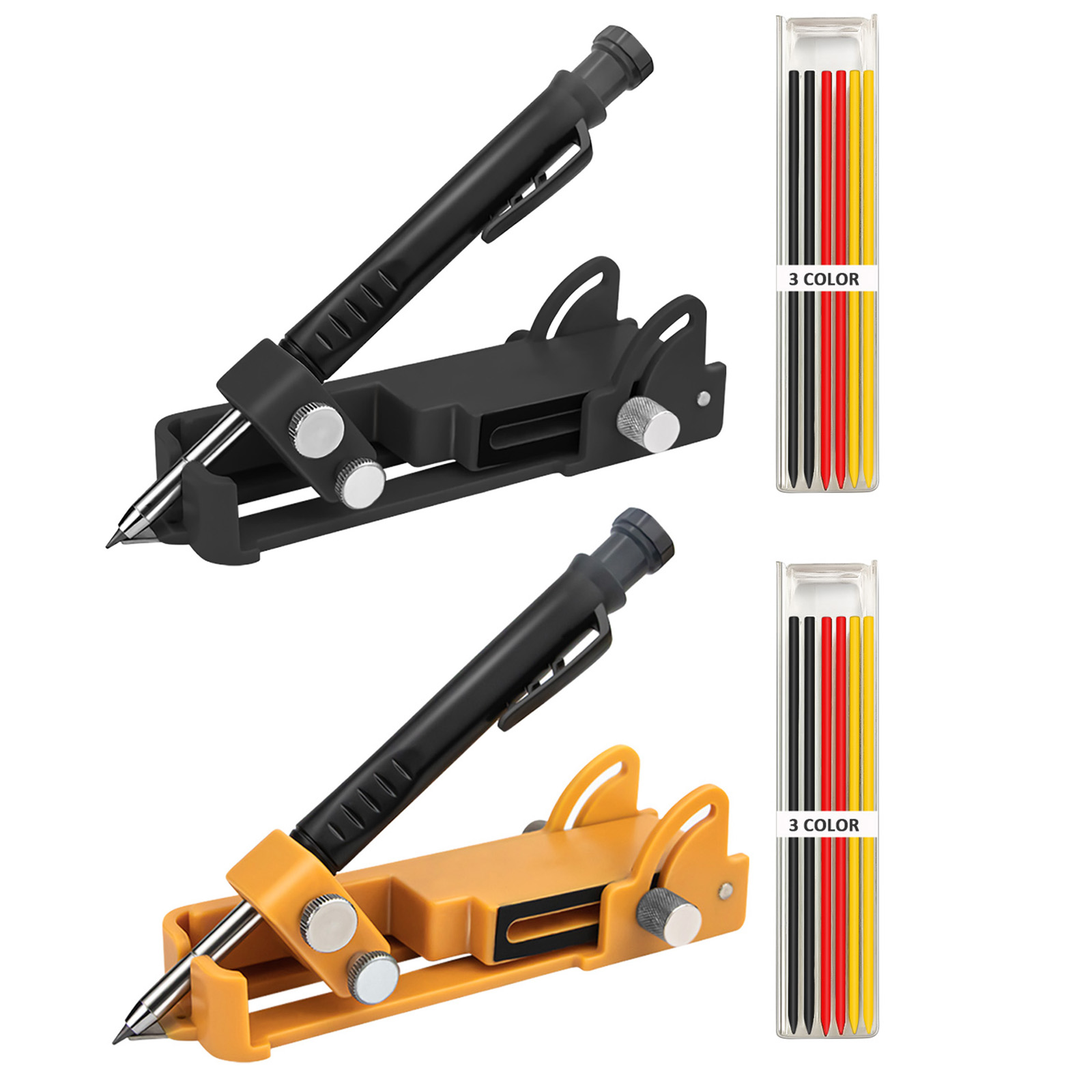 

Multi Function Scribing Tools Construction Pencil with 3 Color Refills, Black, 501 Original