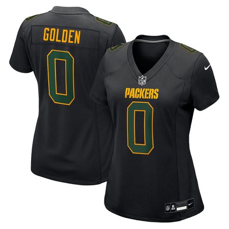 Women's Green Bay Packers #0 Matthew Golden  Carbon Black Fashion Game Jersey