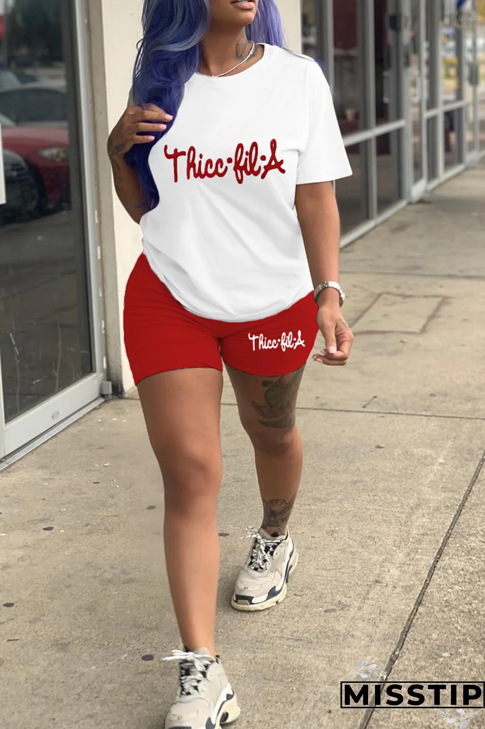 Black Gold Casual Print Patchwork O Neck Short Sleeve Two Pieces