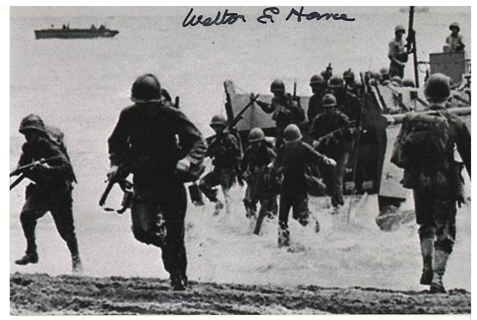 WELTON HANCE 1ST MARINE DIVISION GUADALCANAL & PELELIU VETERAN RARE SIGNED Photo Poster painting