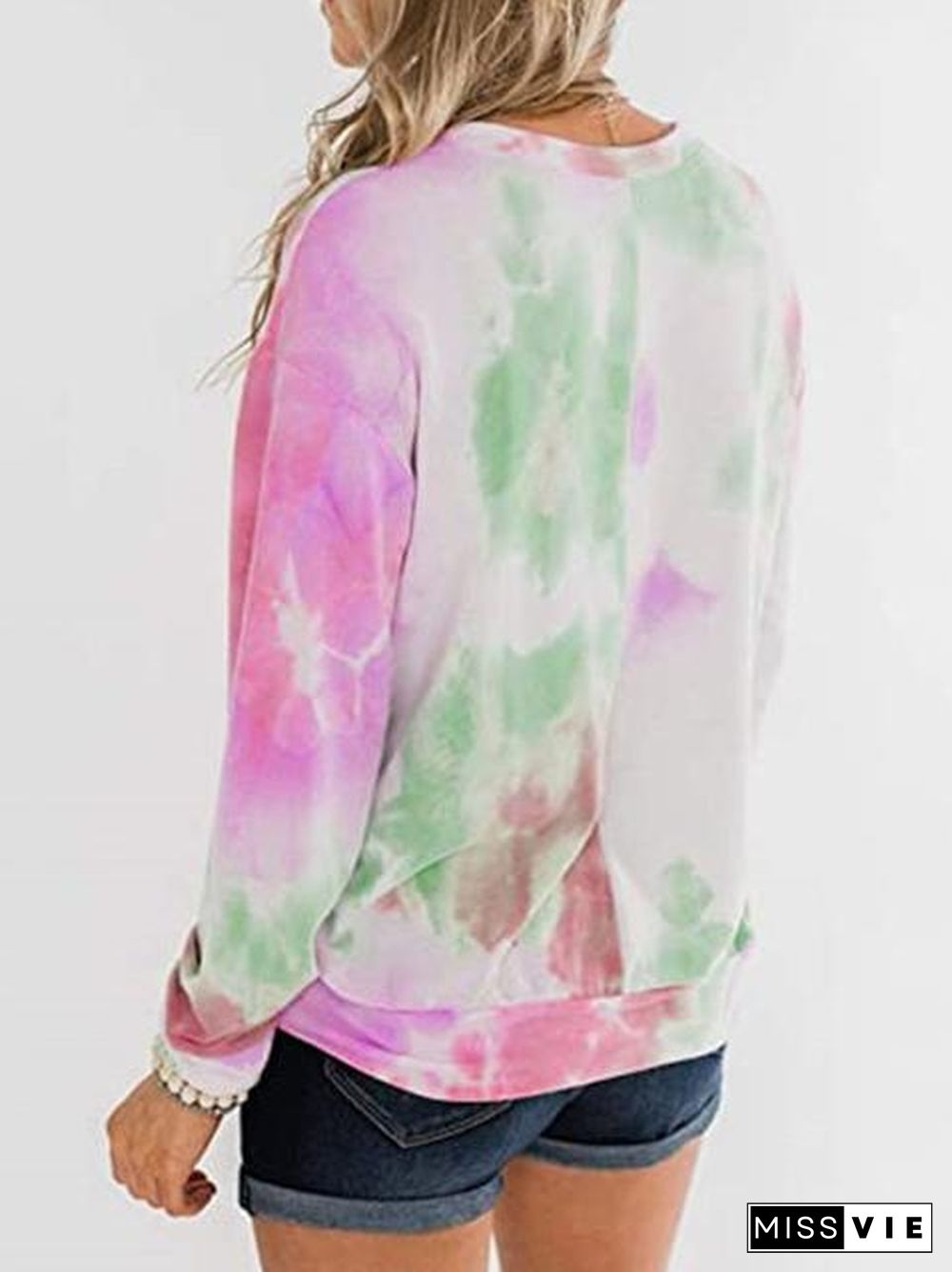 Casual Tie-dye Print Thick Sweater